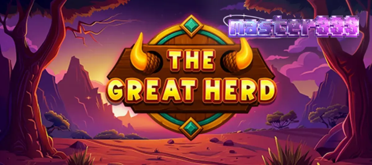 Pemandangan savanna Afrika yang megah dengan kawanan kerbau dalam slot The Great Herd